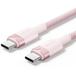 Cable USB 2.0 Tipo-C 5A Vention TRIPF/ USB Tipo-C Macho - USB Tipo-C Macho/ Hasta 240W/ 480Mbps/ 1m/ Rosa