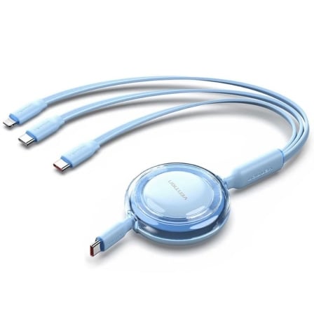 depau-VEN-CAB-TRJSBE Cable USB Tipo-C 2.0 5A Vention TRJSBE/ USB Tipo-C Macho - 3x USB Tipo-C Macho/ Hasta 100W/ 480Mbps/ 1.1m/ Azul - Imagen 1