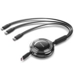 Cable USB Tipo-C 2.0 5A Vention TRKBBE/ USB Tipo-C Macho - 3x USB Tipo-C Macho/ Hasta 100W/ 480Mbps/ 1.1m/ Negro