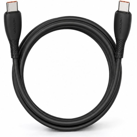 depau-VEN-CAB-TRWBF Cable USB 2.0 Tipo-C Vention TRWBF/ USB Tipo-C Macho - USB Tipo-C Macho/ Hasta 100W/ 480Mbps/ 1m/ Negro - Imagen 1