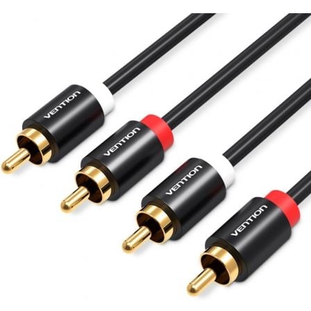 depau-VEN-CAB-VAB-R06-B300 Cable Estéreo Vention VAB-R06-B300/ 2x RCA Macho - 2x RCA Macho/ 3m/ Negro - Imagen 1