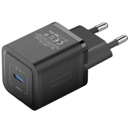 depau-VEN-CARGA-FEPB0-EU Cargador de Pared GaN Vention FEPB0-EU/ 1xUSB Tipo-C/ 20W - Imagen 1