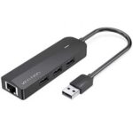 Hub USB 2.0 Vention CHPBB/ 3xUSB/ 1xMicro USB PD/ 1xRJ45