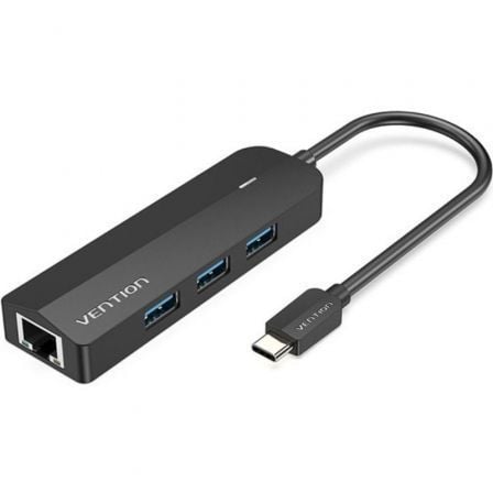 depau-VEN-DOCK-TGPBB Hub USB Tipo-C Vention TGPBB/ 3xUSB/ 1xRJ45/ 1xMicro B PD - Imagen 1