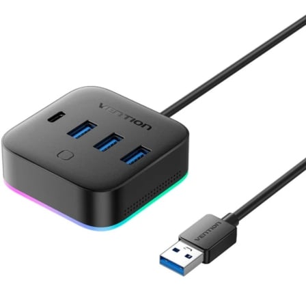 depau-VEN-HUB-CHZBD Hub USB 3.0 Vention CHZBD/ 3xUSB/ 1xUSB Tipo-C/ 1xUSB Tipo-C PD - Imagen 1