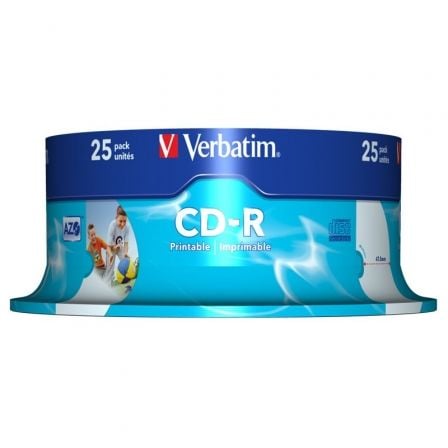 depau-VERB-CD-43439 CD-R Verbatim AZO Imprimible 52X/ Tarrina-25uds - Imagen 1