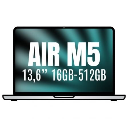 depau-APL-BOOK-AIR-MDH74YA Apple Macbook Air 13,6"/ M5 10-Core CPU/ 16GB/ 512GB SSD/ 8-Core GPU/ Plata - Imagen 1