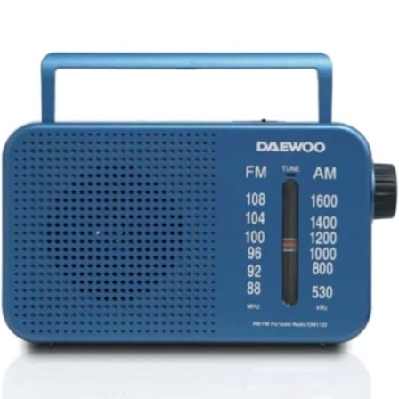 depau-DAE-RADIO-DW1120 Radio Portátil Daewoo DW1120/ con Cable/ a Pilas/ Azul - Imagen 1