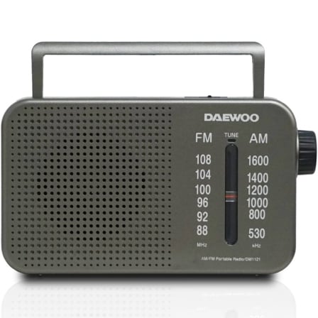 depau-DAE-RADIO-DW1121 Radio Portátil Daewoo DW1121/con Cable/ a Pilas/ Gris - Imagen 1