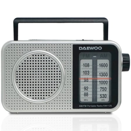 depau-DAE-RADIO-DW1125 Radio Portátil Daewoo DW1125/ a Pilas/ Gris Metalizado - Imagen 1