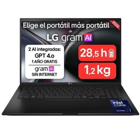 depau-LGP-16ZD90TL-G-AX85BN Portátil LG Gram 16ZD90TL-G.AX85BN Intel Core Ultra 7-258V/ 32GB/ 512GB SSD/ 16"/ Sin Sistema Operativo - Imagen 1