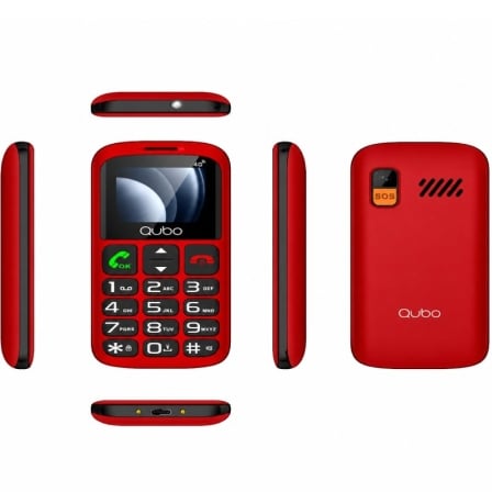 depau-QUB-TEL-P-186RD-4G Teléfono Móvil Qubo P-186RD 4G para Personas Mayores/ Rojo - Imagen 1
