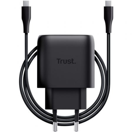 depau-TRU-CARGA-MAXO-45W-BK-CS Cargador de Pared GaN Trust Maxo 45W Compatible con Samsung/ 1xUSB Tipo-C/ Incluye Cable USB Tipo-C/ 45W - Imagen 1