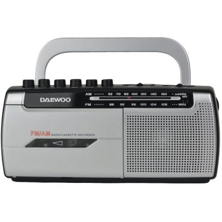 depau-DAE-RADIO-DW1107 Radio Cassete Daewoo DW1107/ con Cable/ a Pilas/ Negra y Plateada - Imagen 1