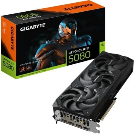 depau-GIG-GF-RTX5080-WF-OC-SFF-16G Tarjeta Gráfica Gigabyte GeForce RTX 5080 WindForce OC SFF/ 16GB GDDR7 - Imagen 1