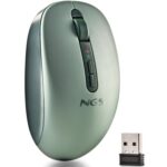 Ratón Ergonómico Inalámbrico NGS Fog Dual FOGDUALGREEN Silencioso/ Hasta 1600 DPI/ Verde