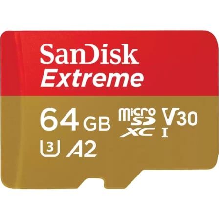 depau-SND-MICROSD-SDSQXAH064GGN6MA Tarjeta de Memoria SanDisk Extreme 64GB microSD XC UHS-I con Adaptador/ Clase 10/ 170MBs - Imagen 1