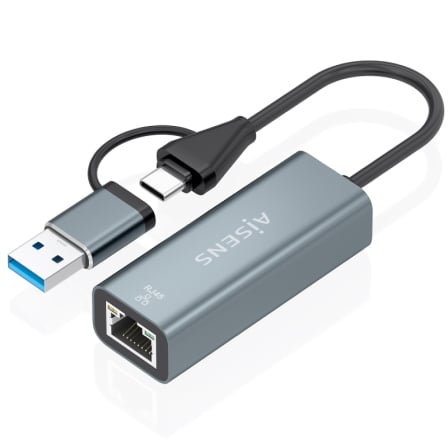 depau-AIS-ADP-A109-1032 Adaptador USB + USB Tipo-C 3.2 - RJ45 Aisens A109-1032/ 1000Mbps - Imagen 1