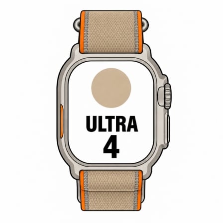 depau-APL-WATCH-ULTRA-MJAQ4QL-A Apple Watch Ultra 4/ GPS/ 49mm/ Caja de Titanio Natural/ Correa Loop Trail Arena M/L - Imagen 1