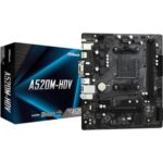 Placa Base Asrock A520M-HDV/ DDR4/ PCIe 3.0/ Socket AM4/ Micro ATX