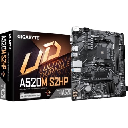 depau-GIG-PB-A520M-S2HP Placa Base Gigabyte A520M S2HP Socket AM4/ DDR4/ PCIe 3.0/ Micro ATX - Imagen 1