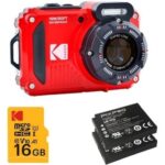 Pack Cámara Digital Kodak Pixpro WPZ2RD6 + 2 Baterías + 1 MicroSD/ 16MP/ Zoom Óptico 4x/ Rojo