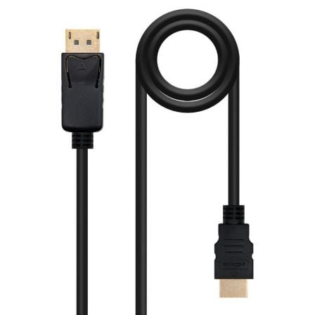 depau-NAN-CAB-10-15-4302 Cable DisplayPort Nanocable 10.15.4302/ DisplayPort Macho - HDMI Macho/ 2m/ Negro - Imagen 1