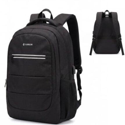 Mochila Subblim City Plus 26L Backpack para Portátiles hasta 16"/ Puerto USB/ Negra