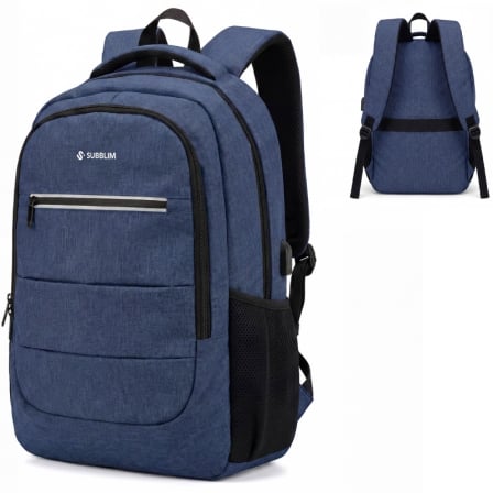 depau-SUB-MOCHI-SUBBP-2CPB102 Mochila Subblim City Plus Backpack para Portátiles hasta 16"/ Puerto USB/ Azul - Imagen 1