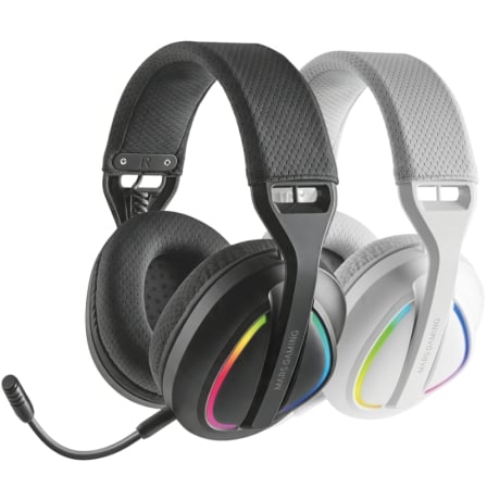 depau-TAC-AUR-MHW-QUASAR-BK Auriculares Gaming Inalámbricos con Micrófono Mars Gaming MHW-QUASAR/ Jack 3.5/ Bluetooth/ Negros - Imagen 1
