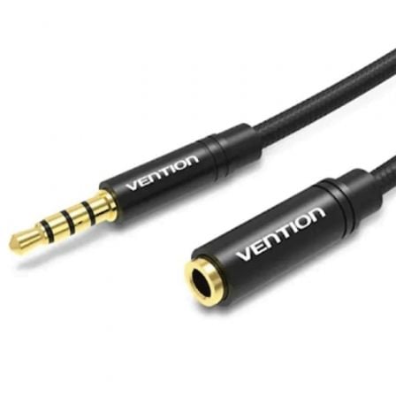 depau-VEN-CAB-BHBBI Cable Estéreo Vention BHBBI/ Jack 3.5 Macho - Jack 3.5 Hembra/ 3m/ Negro - Imagen 1