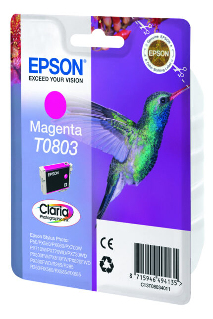 Tinta original Epson T0803 magenta C13T080340