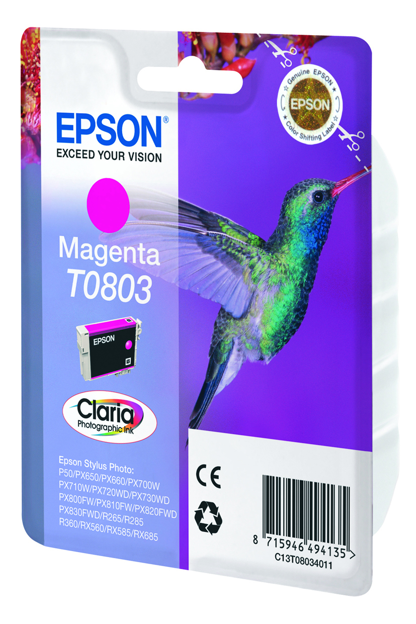 Tinta original Epson T0803 magenta c13T080340 Tinta original Epson T0803 magenta C13T080340 - Imagen 1