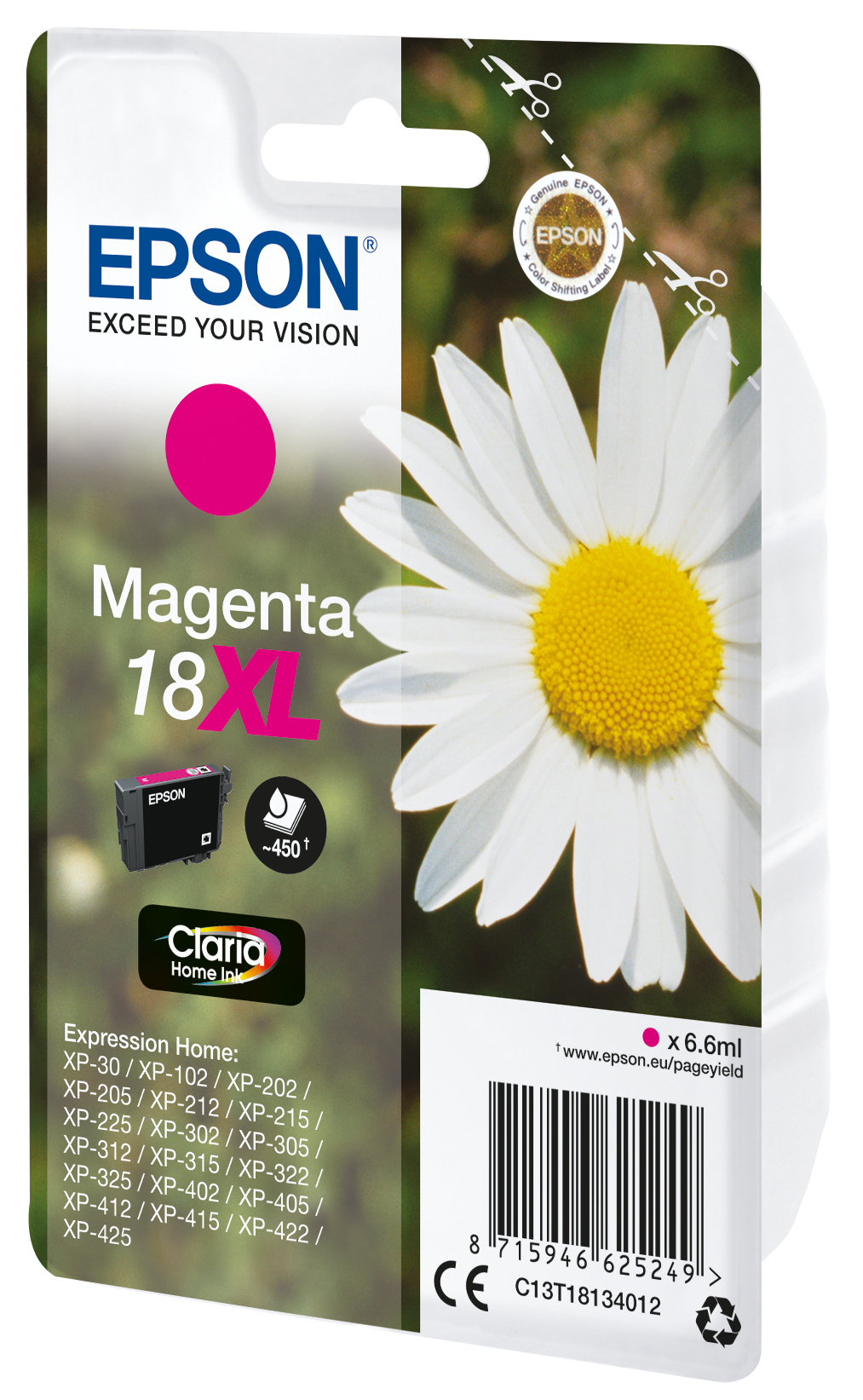 Tinta Original Epson T1813 / 18 XL / Magenta Daisy tinta magenta 18XL claria home margarita - Imagen 1