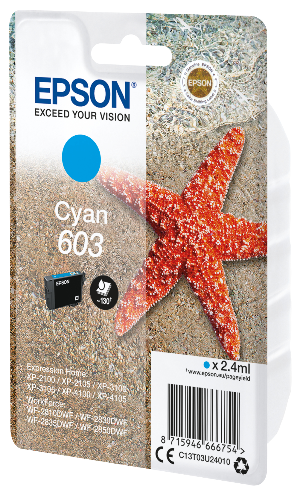 ÷ Singlepack cyan 603 ink Singlepack cyan 603 ink - Imagen 1