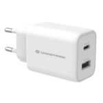 Cargador de red USB + Type-C / 33W / Blanco / Quick Charge 3.0 / Conceptronic / ALTHEA11W