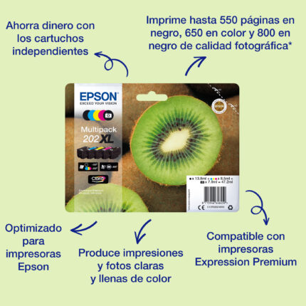 Kiwi multipack 5-COLOURS 202 claria premium ink