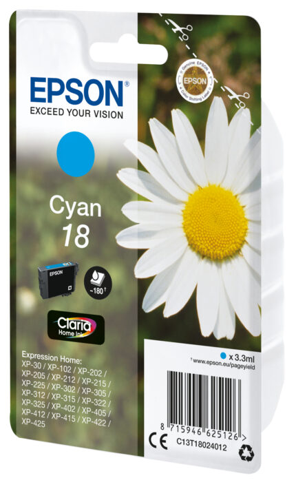 Tinta original Epson T1802 cian C13T18024012 3.3ML