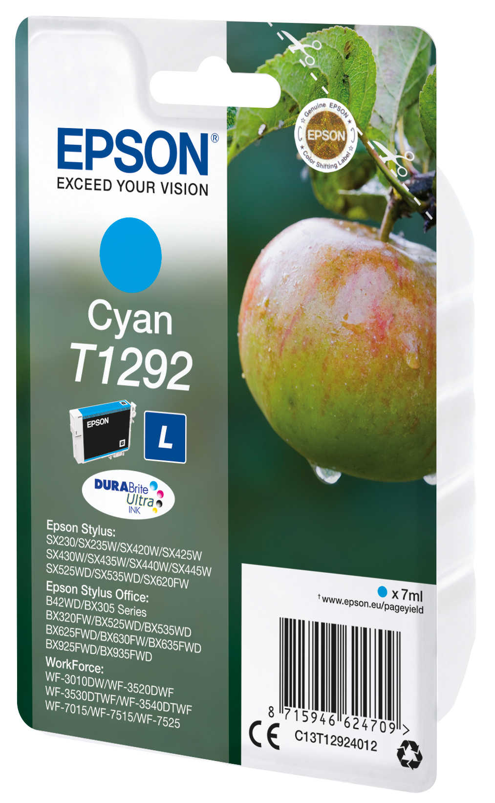 Tinta original Epson T1292 cian C13T12924012 7ML Tinta original Epson T1292 cian C13T12924012 7ML - Imagen 1
