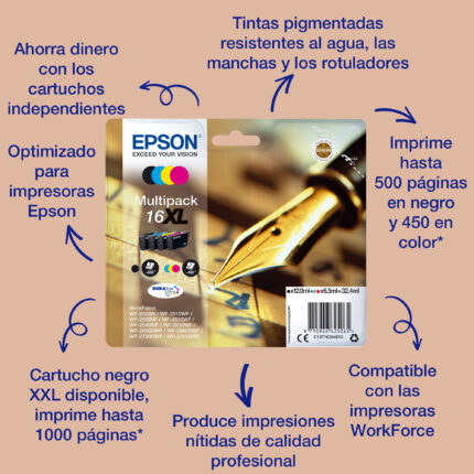 Tinta original Epson T1621 negro C13T16214012 5.4ML