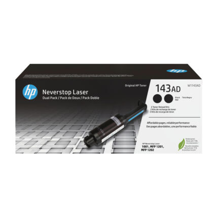 Kit de 2 recargas originales HP W1143AD 143AD negro 2.500 páginas