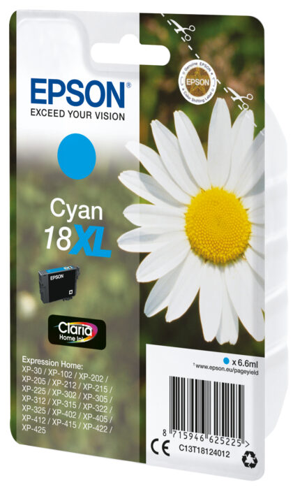 Tinta original Epson T1812 xl cian C13T18124012 6.6ML