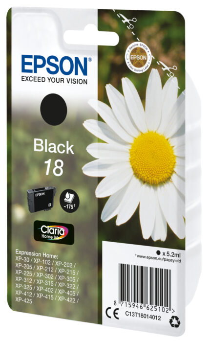Tinta original Epson T1801 negro C13T18014012 5.2ML