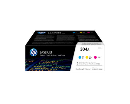 Pack 3 unidades tóner originales HP CF372AM cian / magenta / amarillo 304A 2.800 páginas