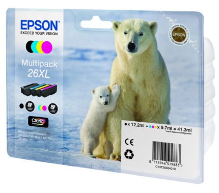 Tinta original Epson T2636 xl multipack 4 colores C13T26364010