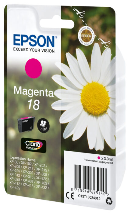 Tinta original Epson T1803 magenta C13T18034012 3.3ML