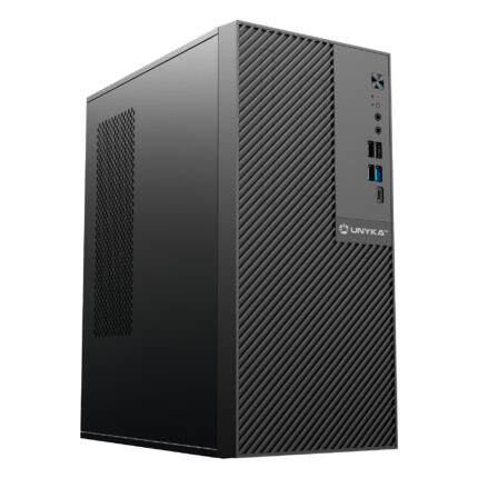 Caja numen 500 pro micro ATX Unykach 17 litros type c color negro sin fuente de alimentacion
