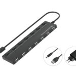 Hub USB 2.0 Conceptronic HUBBIES08 a 7XUSB-A 2.0 con interruptores y alimentador