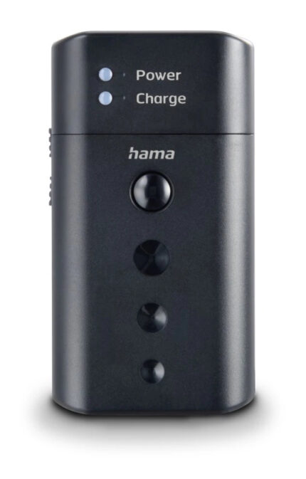 Cargador pilas recargables hama delta travel universal baterias de litio y nimh usb-c color negro