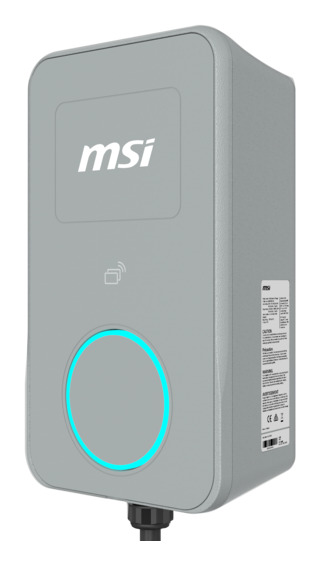 Cargador Coche Eléctrico MSI EVSE EZwall Life Max Gris 22KW Monofásico y Trifásico / 9S6-C80112-084